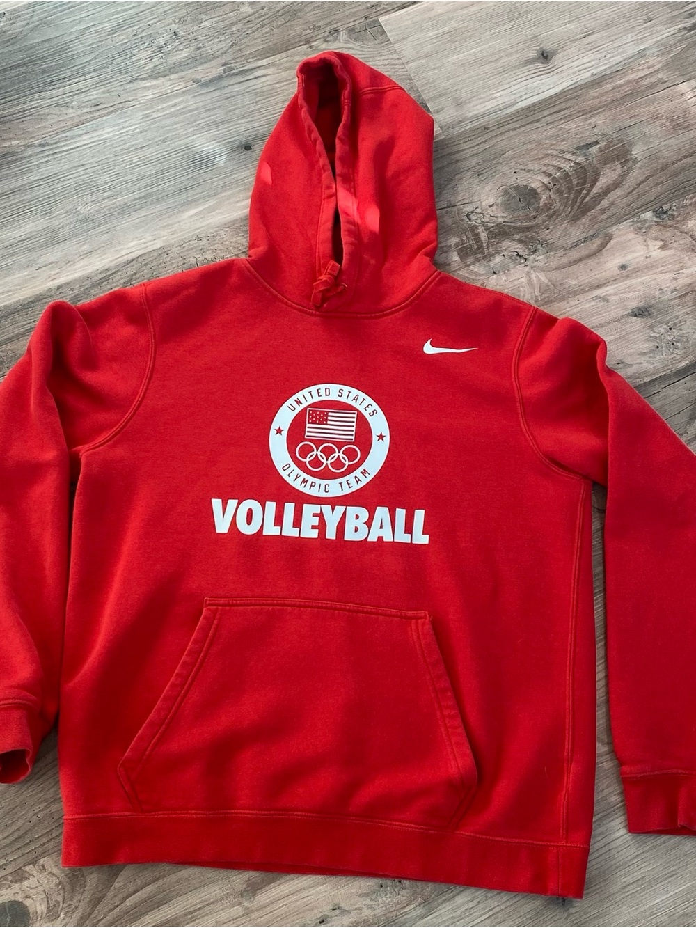 Olympics USA Volleyball Nike Red Hoodie with White Logos